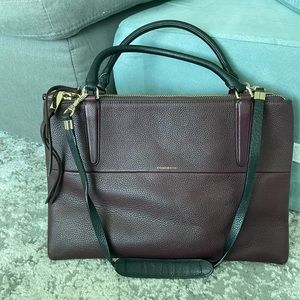 Coach burgundy leather satchel bag